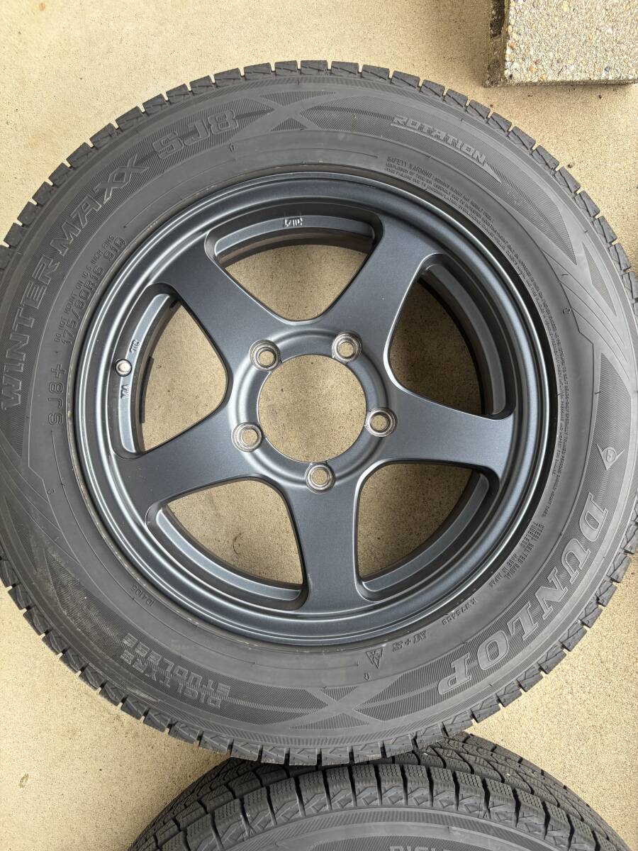 175/80R16 16インチ 4本 スタッドレスタイヤ ホイール ナット付 ウィンターマックス ジムニー JB64 2023年製タイヤ_画像8