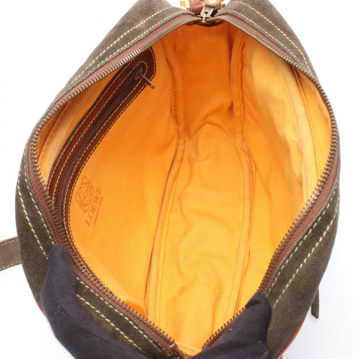 ロエベ アナグラム ブランドオフ LOEWE スウェード ショルダーバッグ スエード/レザー 中古 レディース_画像3