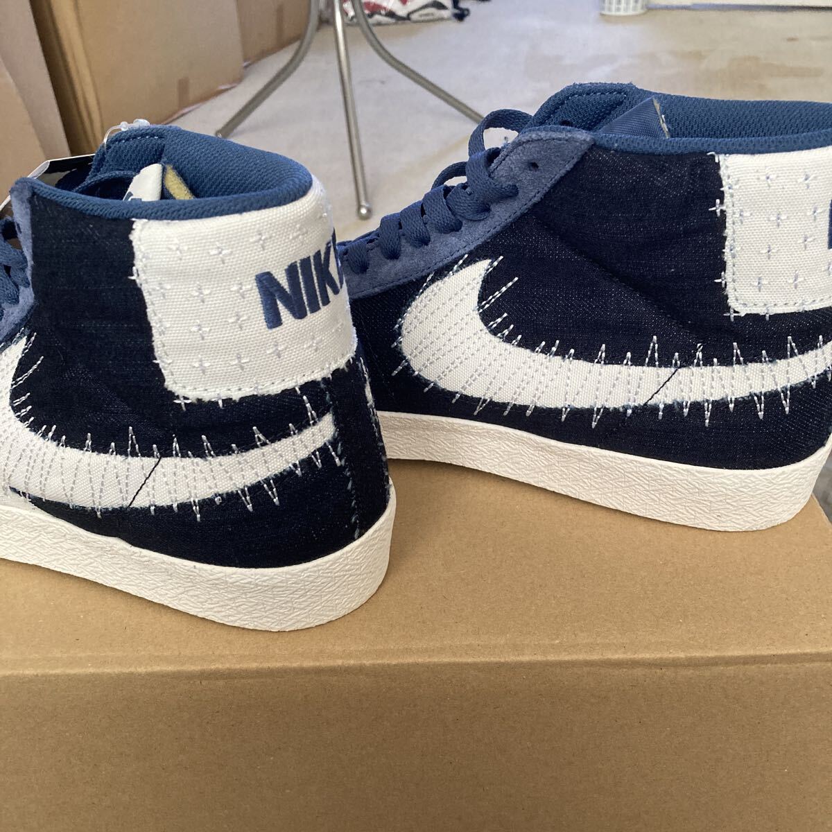NIKE SB ZOOM BLAZER MID PREMIUM SASHIKO CT0715-400 (ミスティックネイビー/セイル/セイル/ガムライトブラウン)刺子 ナイキ ブレザー_画像3