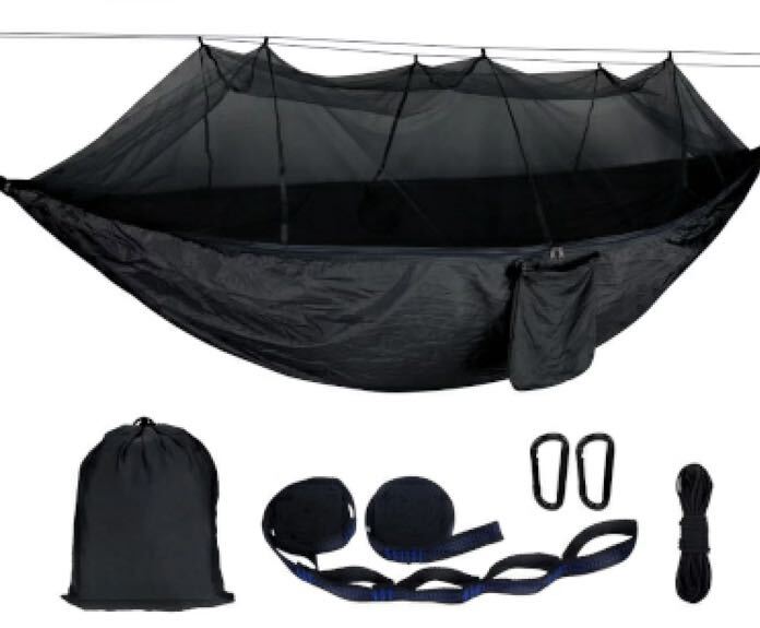[ новый товар не использовался ] гамак противомоскитная сетка есть все часть комплект противомоскитная сетка в одном корпусе черный BLACK