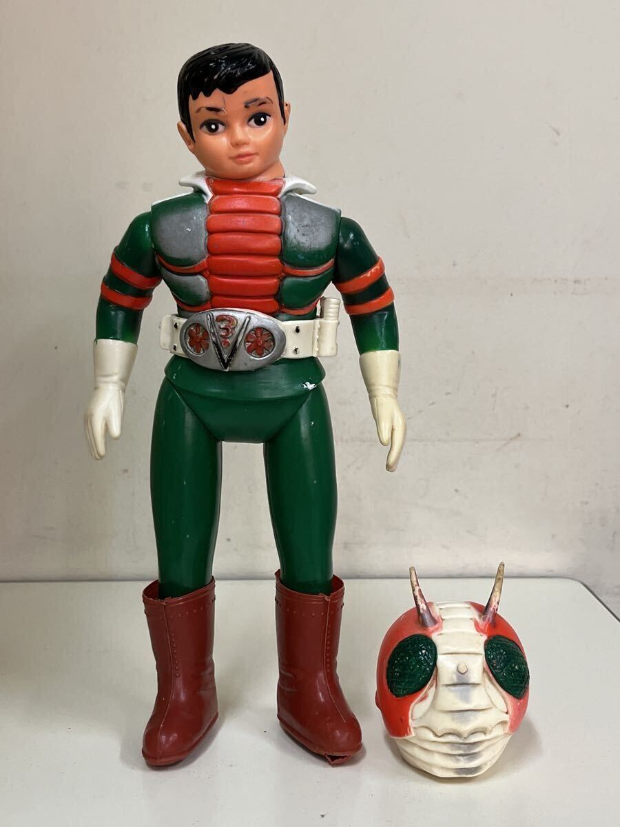 旧バンダイ 仮面ライダー V3 面取れ 当時物 石森プロ ソフビ_画像1