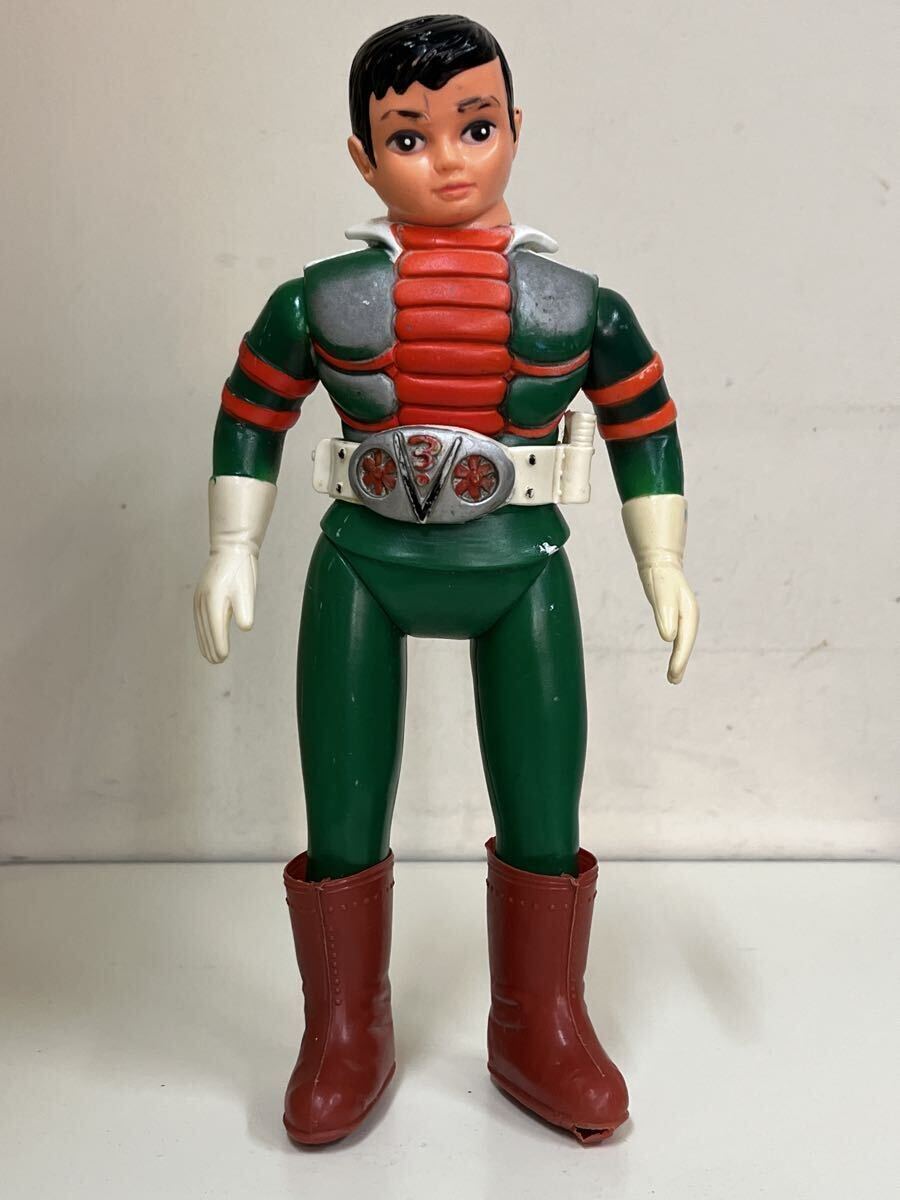 旧バンダイ 仮面ライダー V3 面取れ 当時物 石森プロ ソフビ_画像2