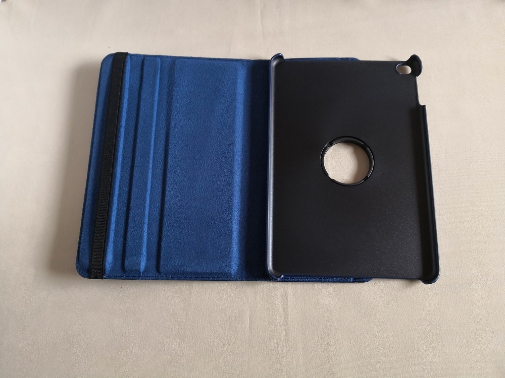 iPad mini5/mini4 共用 ネイビー レザーケース 360度回転機能,スタンド機能, 自動スリープ機能付き_画像8