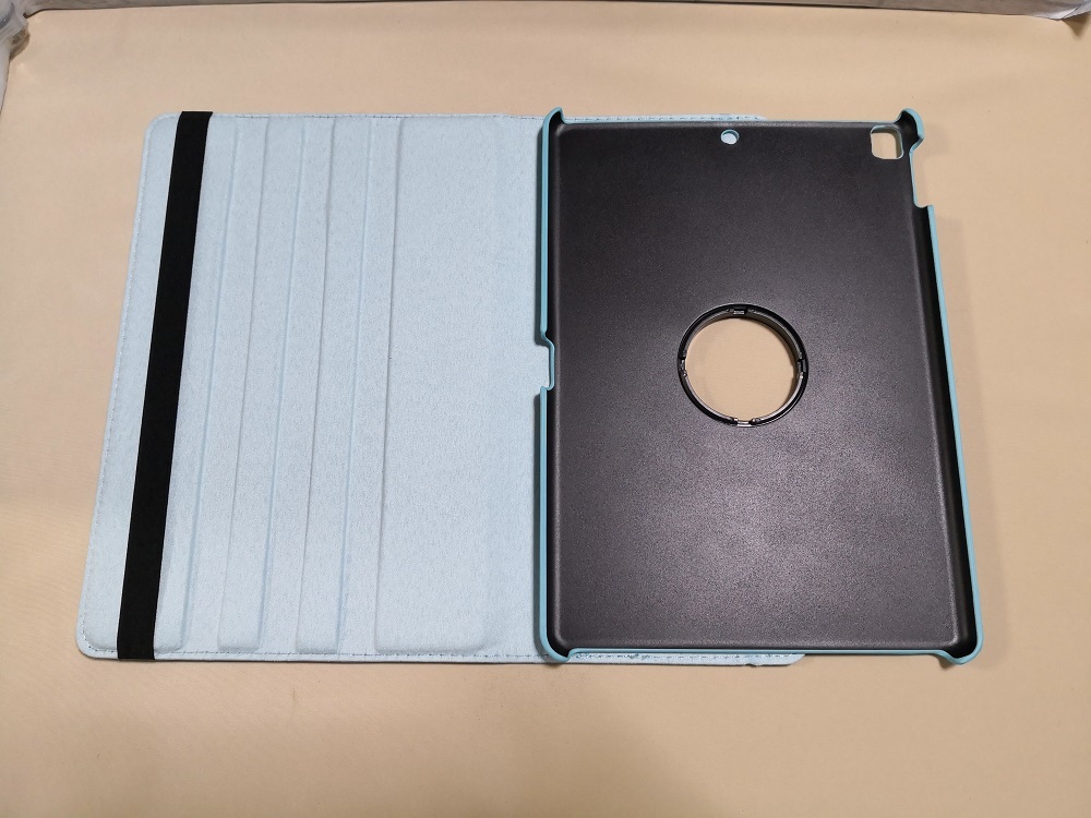 iPad 9世代/8世代/7世代 10.2インチ 共用 スカイブルー レザーケース 360度回転機能,３段スタンド機能、オートスリープ機能,ベルト付き　_画像7