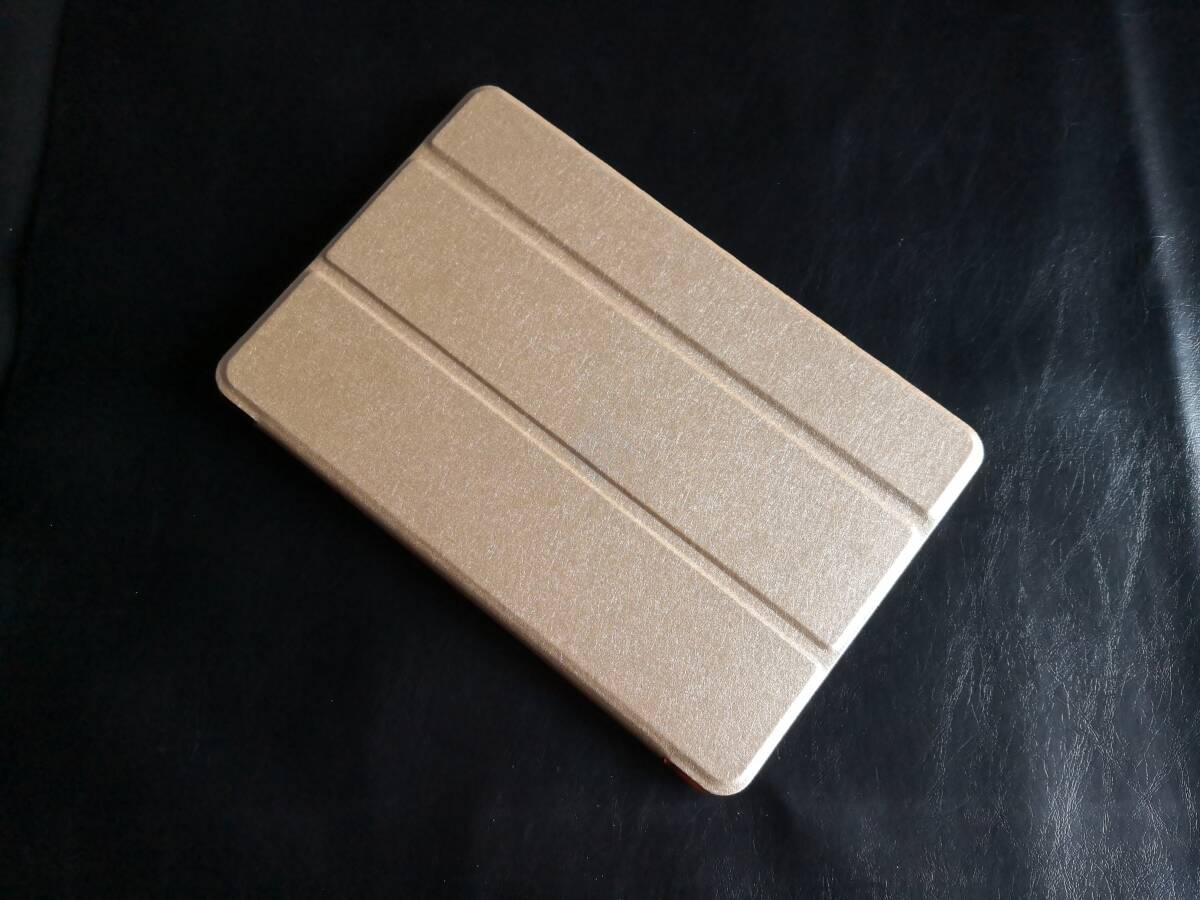 (薄型 軽量) iPad min5/mini4 共用 ゴールド レザー スマートケース _画像1