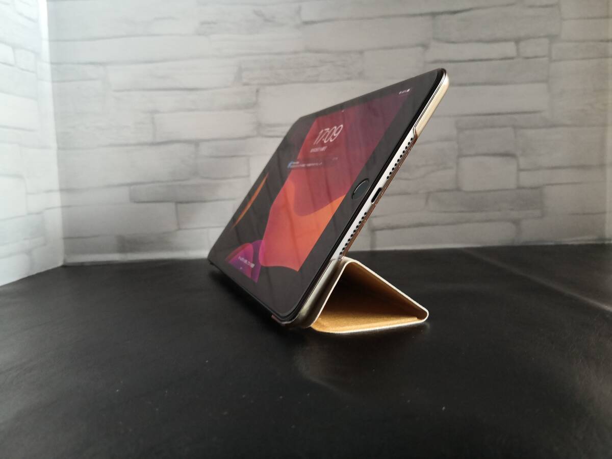 (薄型 軽量) iPad min5/mini4 共用 ゴールド レザー スマートケース _画像2