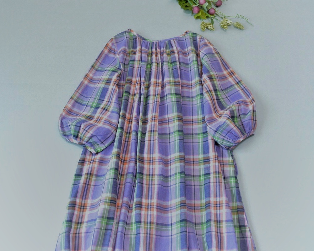 コットン100％ポケット付きシンプルなチェック大人可愛いワンピース♪_画像7