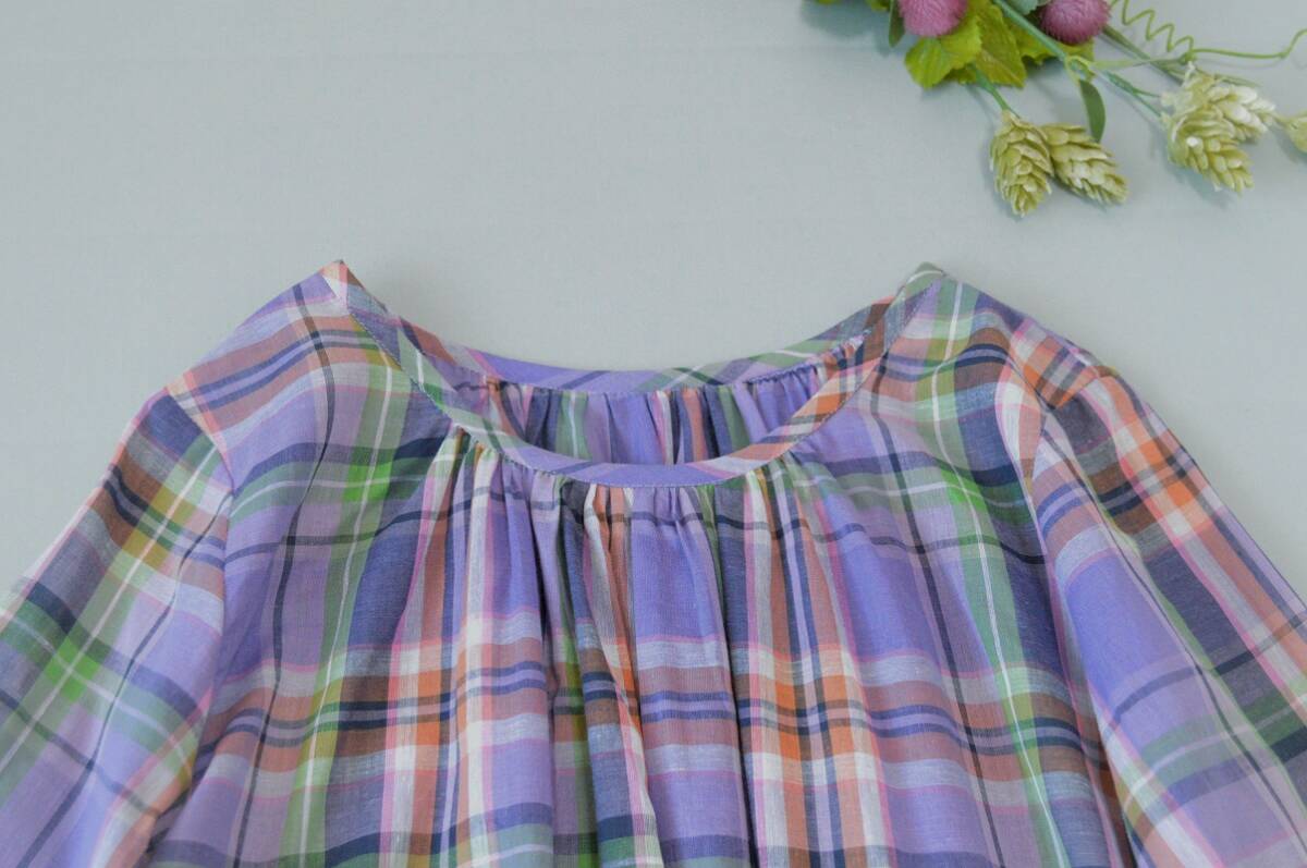 コットン100％ポケット付きシンプルなチェック大人可愛いワンピース♪_画像3