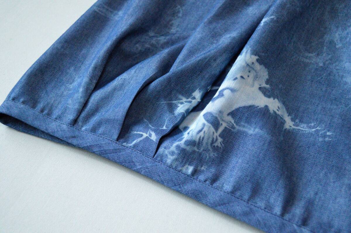 コットン100%絞り染プリント薄地ポケット付き大人可愛い八分袖ワンピース♪_画像6