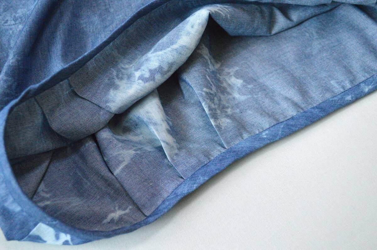 コットン100%絞り染プリント薄地ポケット付き大人可愛い八分袖ワンピース♪_画像8