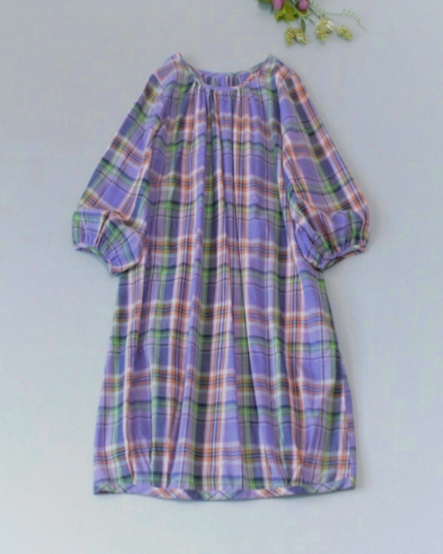 コットン100％ポケット付きシンプルなチェック大人可愛いワンピース♪_画像2