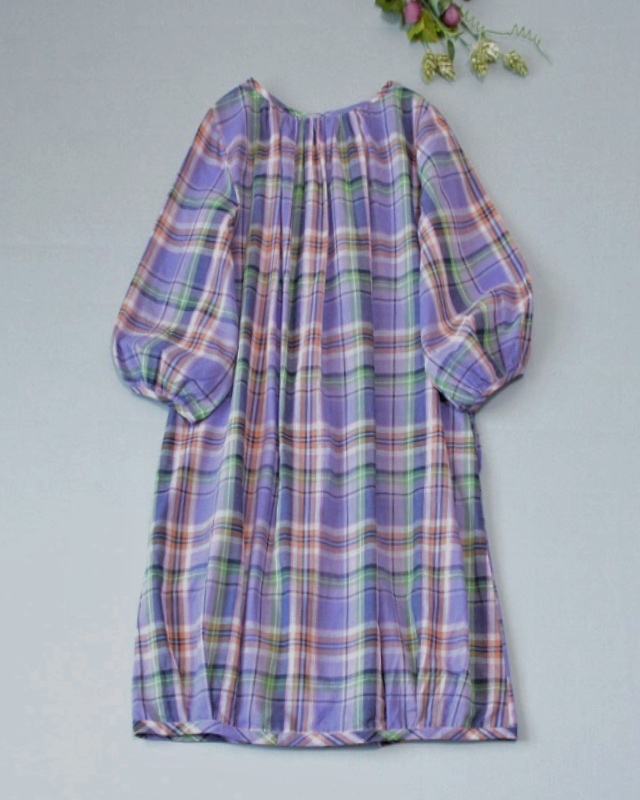 コットン100％ポケット付きシンプルなチェック大人可愛いワンピース♪_画像8