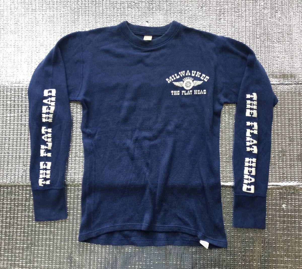  сделано в Японии [ THE FLAT HEAD* термический вафля long футболка * Mill War ключ рисунок * Flat Head ] Восток McCoy's 