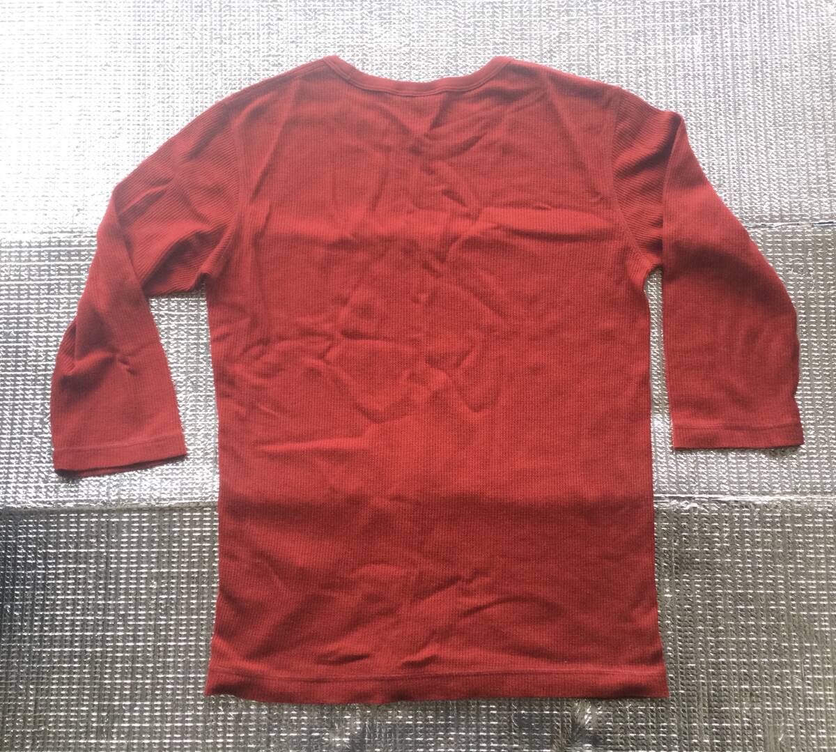 【UNIQLO ユニクロ ★ ライトワッフルクルーネック7分袖ロンTシャツ★赤★M】七分袖_画像3