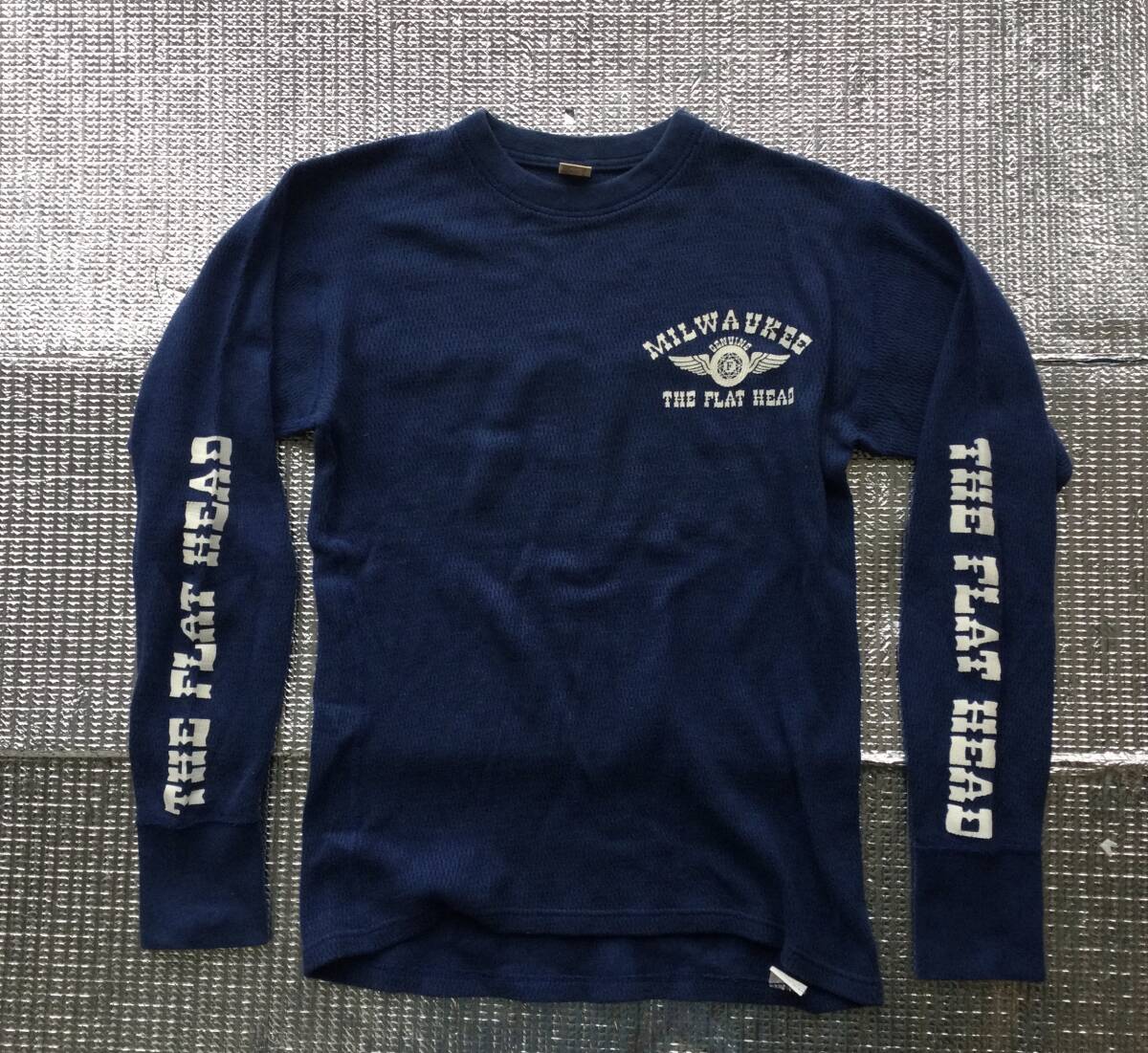  сделано в Японии [ THE FLAT HEAD* термический вафля long футболка * Mill War ключ рисунок * Flat Head ] Восток McCoy's 