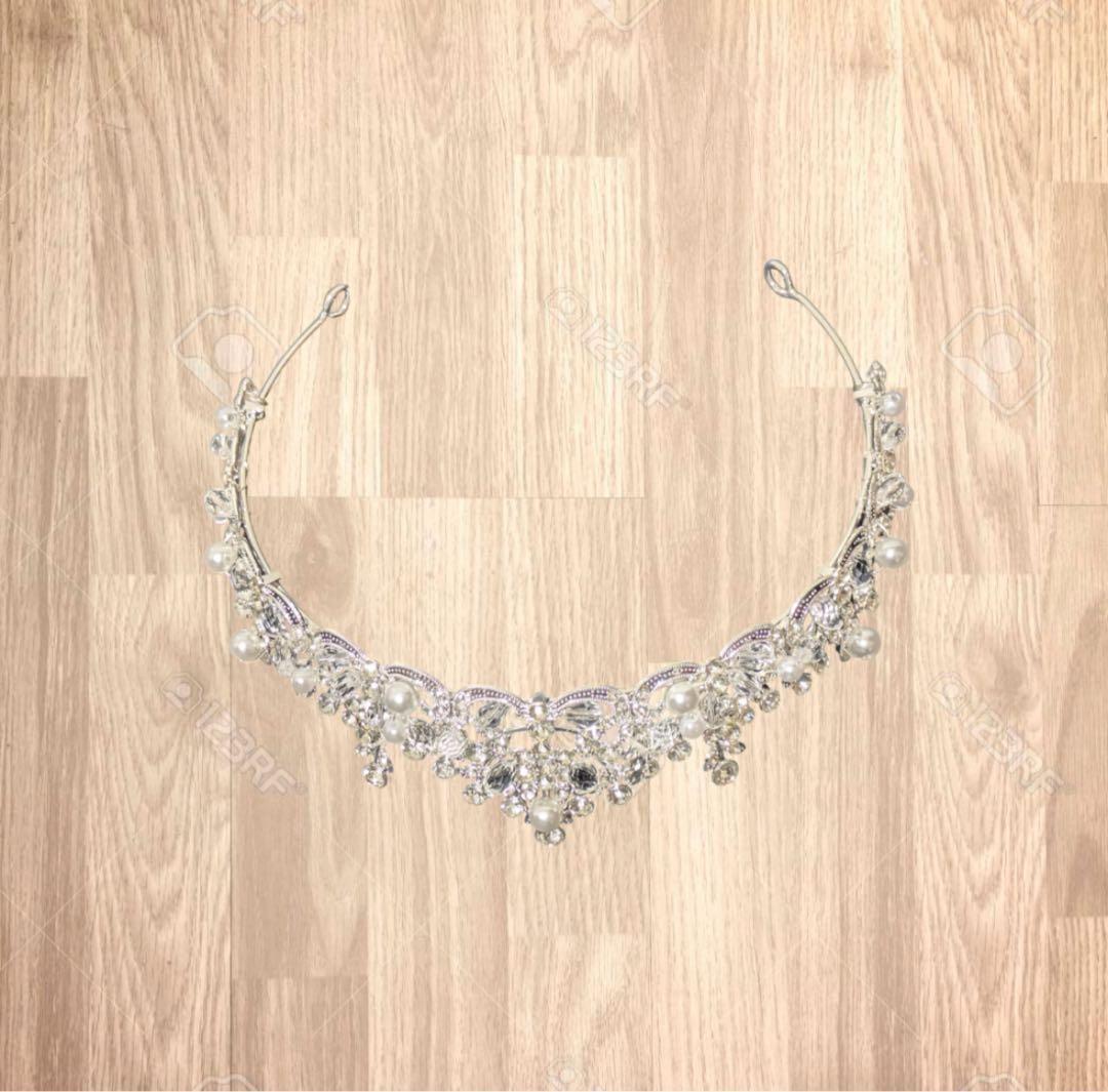 [ отправка в тот же день * самая низкая цена!]biju- Tiara серебряный жемчуг свадьба свадебный party новый товар не использовался 