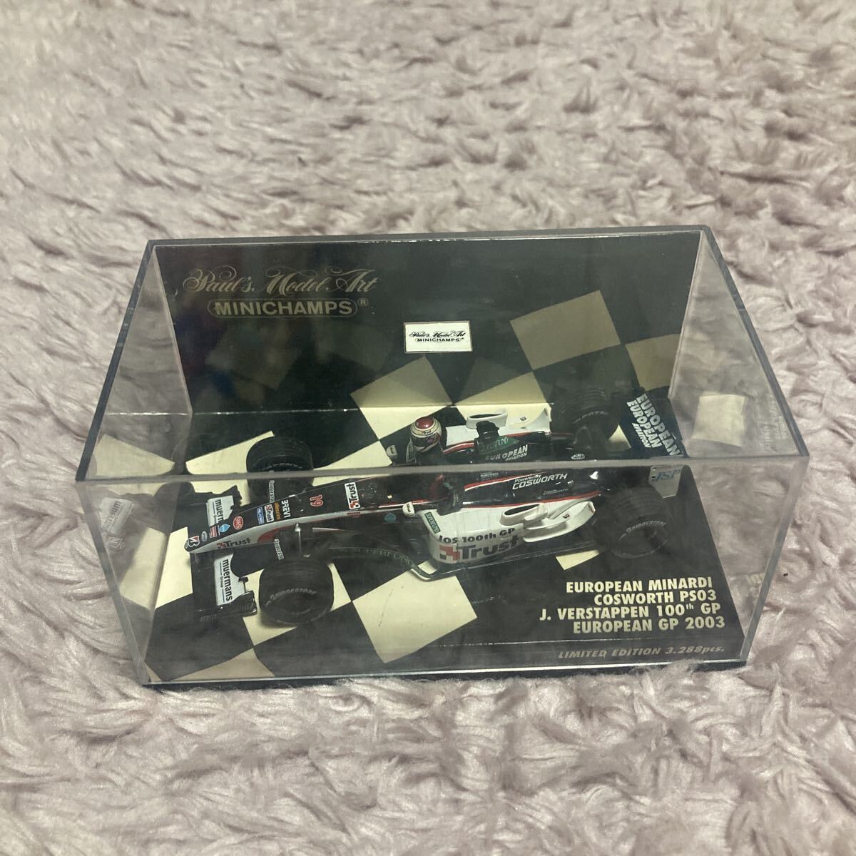 PMA 1/43 ミナルディ PS03 J.フェルスタッペン 100戦記念 コスワース 2003 ミニチャンプス MINARDI VERSTAPPEN ヨーロピアン 限定 F1_画像7