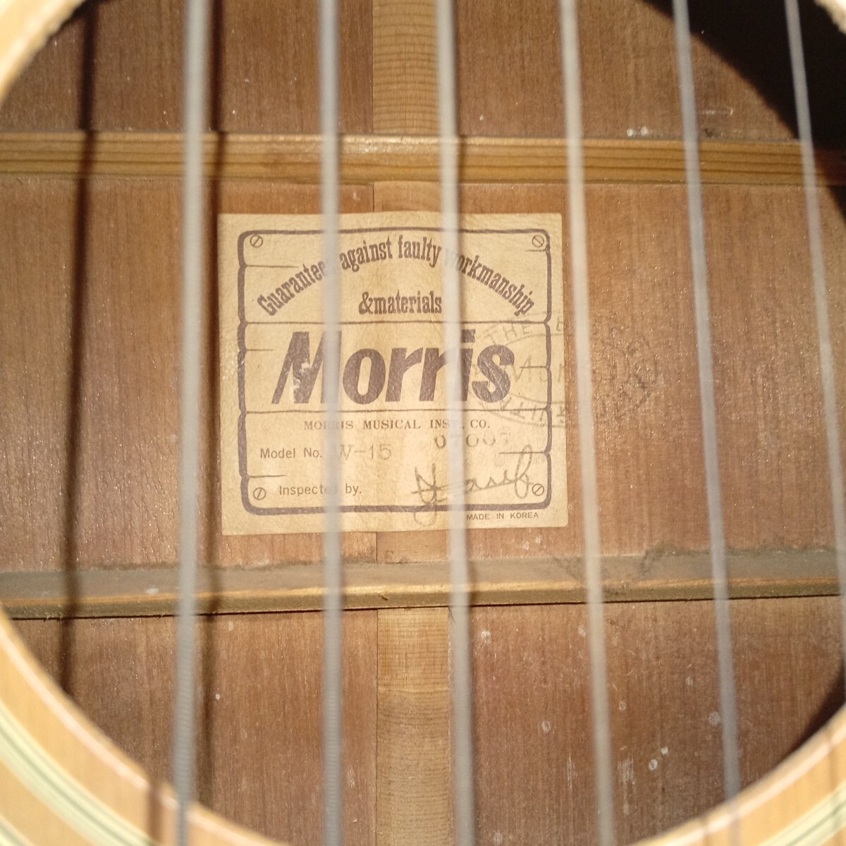usB-822 Morris モーリス アコースティックギター W-15 中古品 現状品_画像2