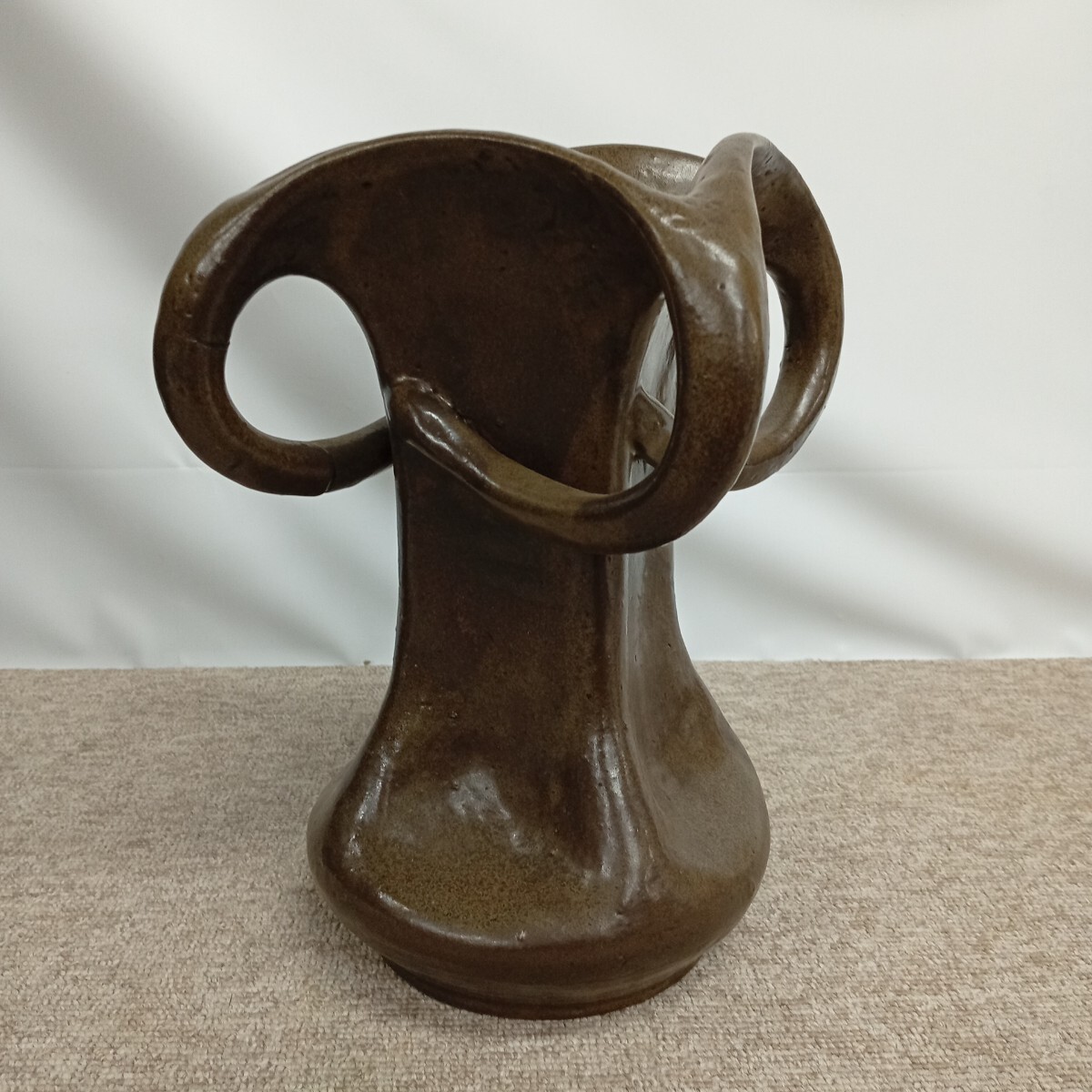 usB-874 古帖佐焼花生 花器 花入 詳細不明 現状品_画像3