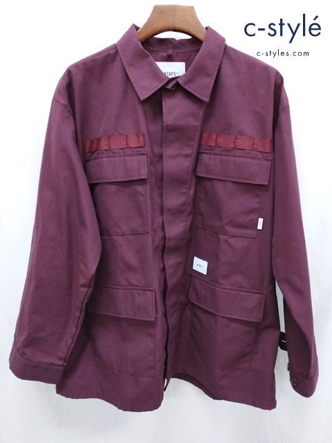 L100b [人気] WTAPS ダブルタップス ロングスリーブ ツイル プロテクト 03 ワインレッド 232WVDT-SHM04 | アウター N_画像1