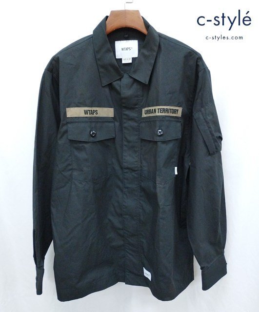 L087b [人気] WTAPS ダブルタップス FLYERS ミリタリーシャツジャケット 03 ブラック 211BRDT-SHM03 | アウター N_画像1