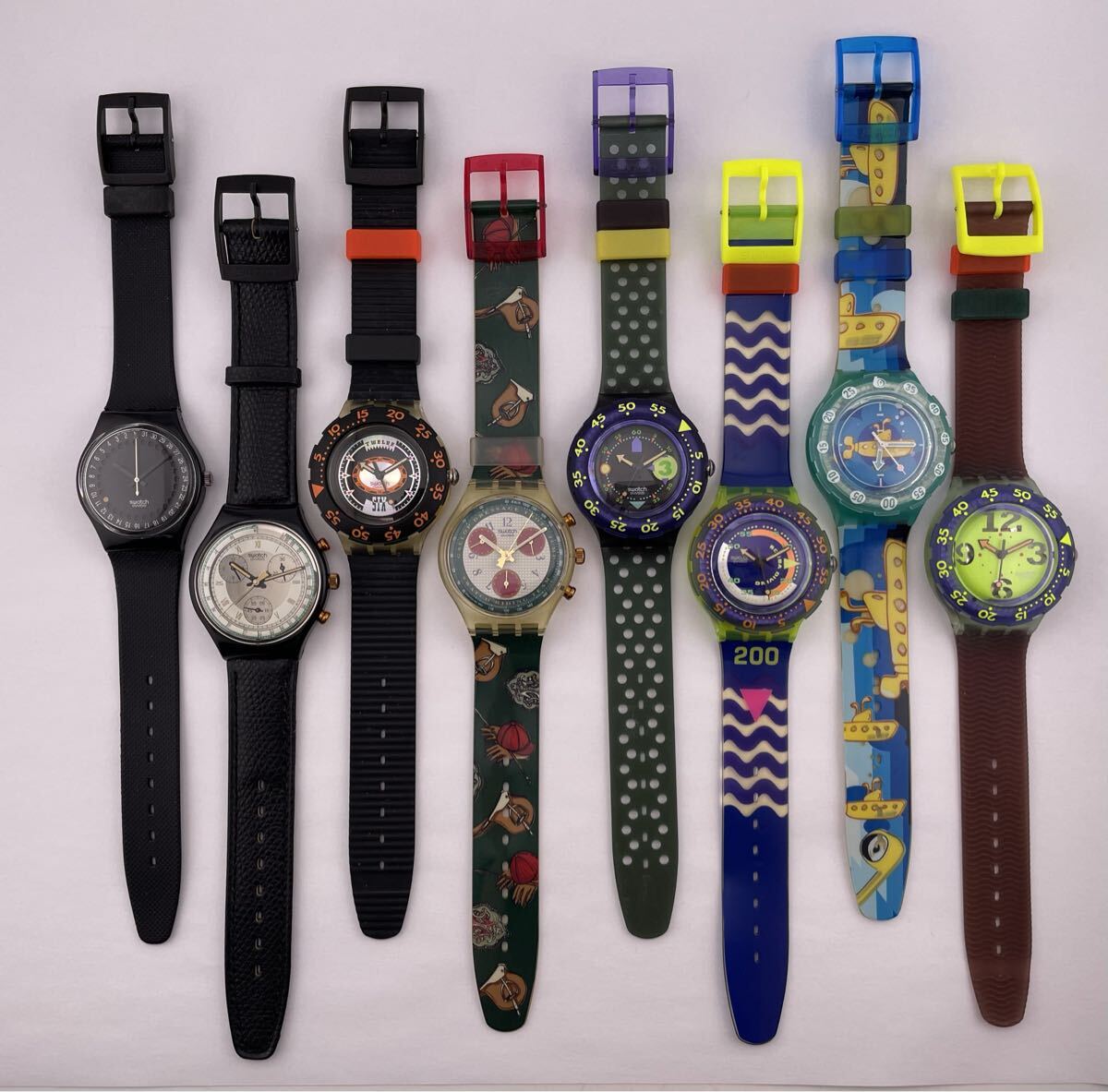 まとめ売り 8点 腕時計 SWATCH GB414 SCB109 SCK102 Scuba 200 SDJ100 SDN103 SDL101 SDB101 クォーツ 【S84058-SJ330-7】_画像1