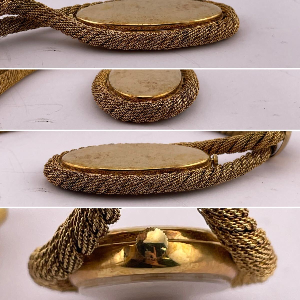 Bucherer F826 懐中時計 手巻き ペンダントウォッチ ヴィンテージ ゴールドカラー 稼働品 【S84088-3008-1】_画像5