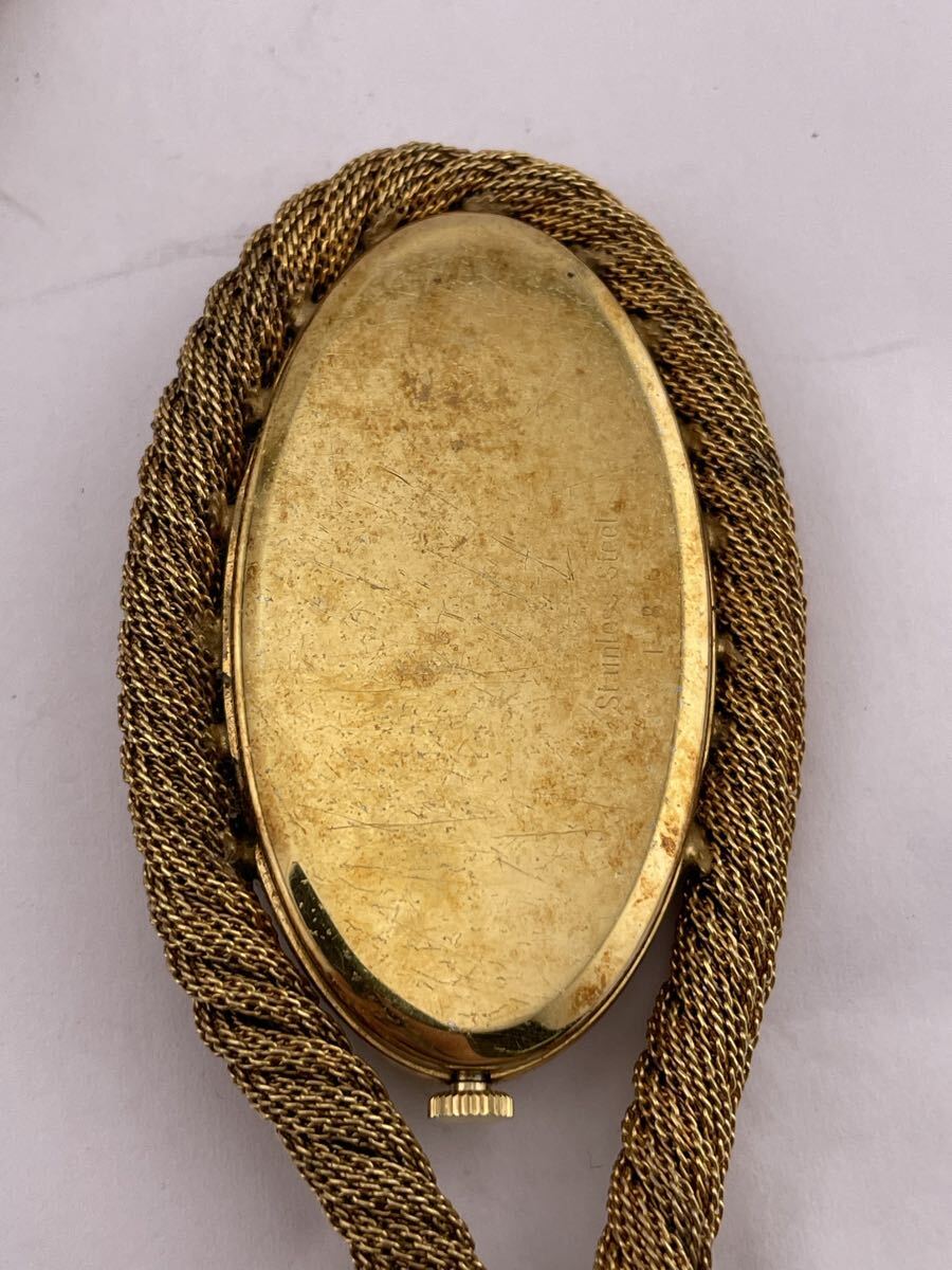 Bucherer F826 懐中時計 手巻き ペンダントウォッチ ヴィンテージ ゴールドカラー 稼働品 【S84088-3008-1】_画像3