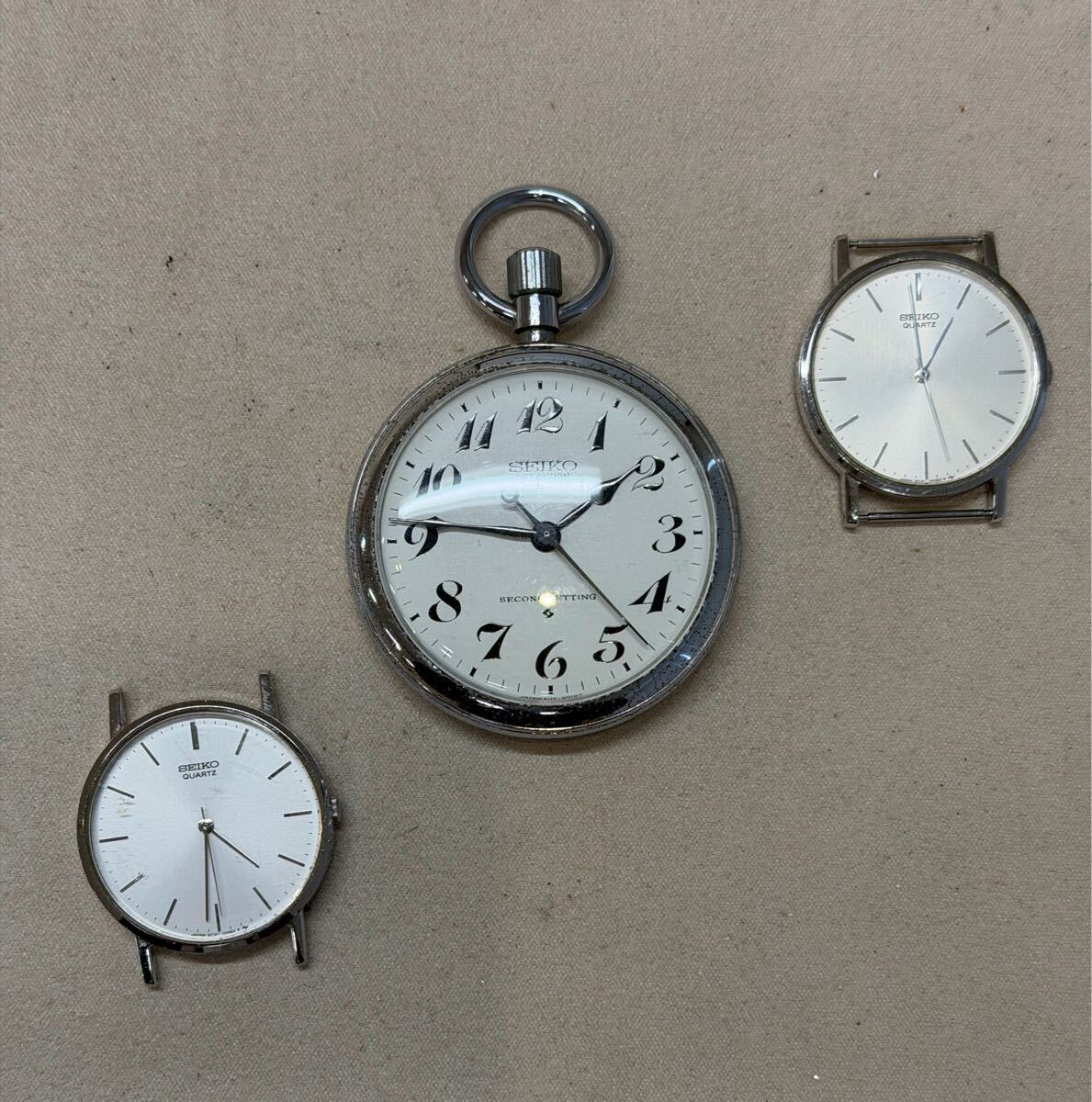 【1円スタート！】 SEIKO セイコー 懐中時計　腕時計　まとめて　懐中時計ジャンク　腕時計は電池切れ動作未確認_画像1