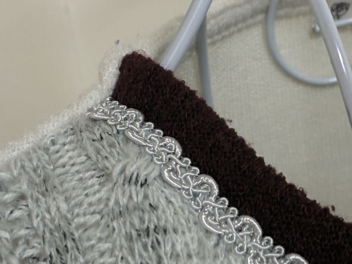 アクシーズファム☆ニット切り替えバイカラーリブプルオーバートップス☆used_画像2