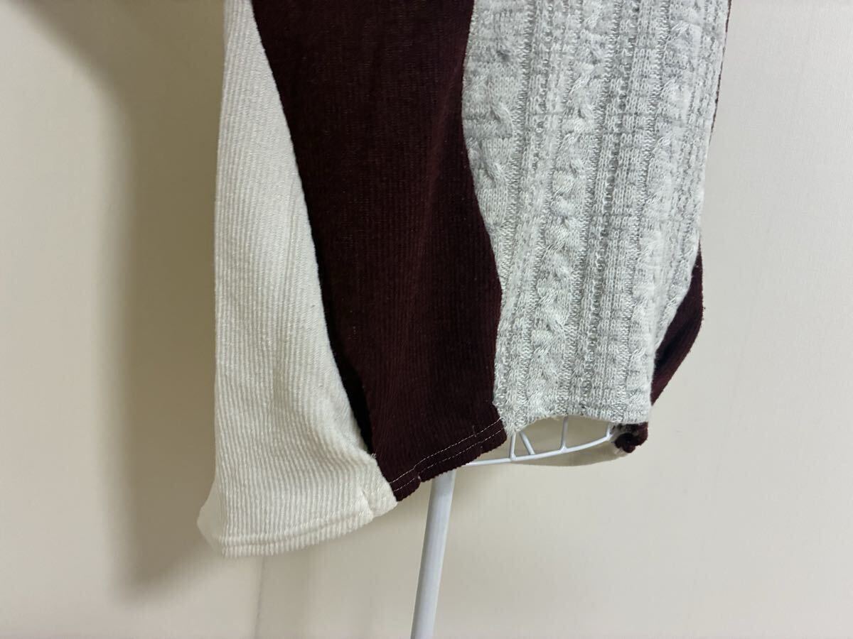 アクシーズファム☆ニット切り替えバイカラーリブプルオーバートップス☆used_画像4