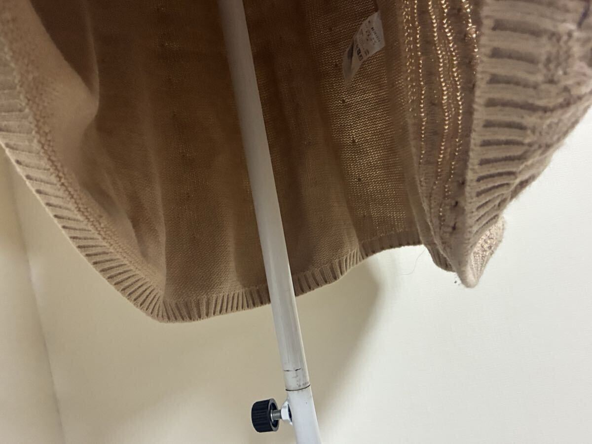 アクシーズファム☆レースアップリボン飾りケーブル編みオフショルニットチュニック、ワンピース☆used _画像6