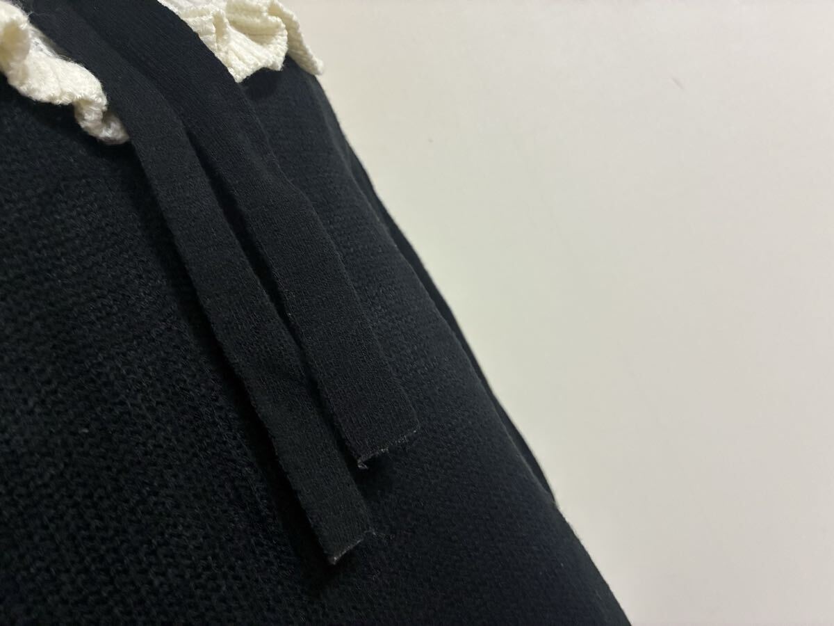 アクシーズファム☆おリボン.フリル飾り配色ニットワンピース☆used _画像4