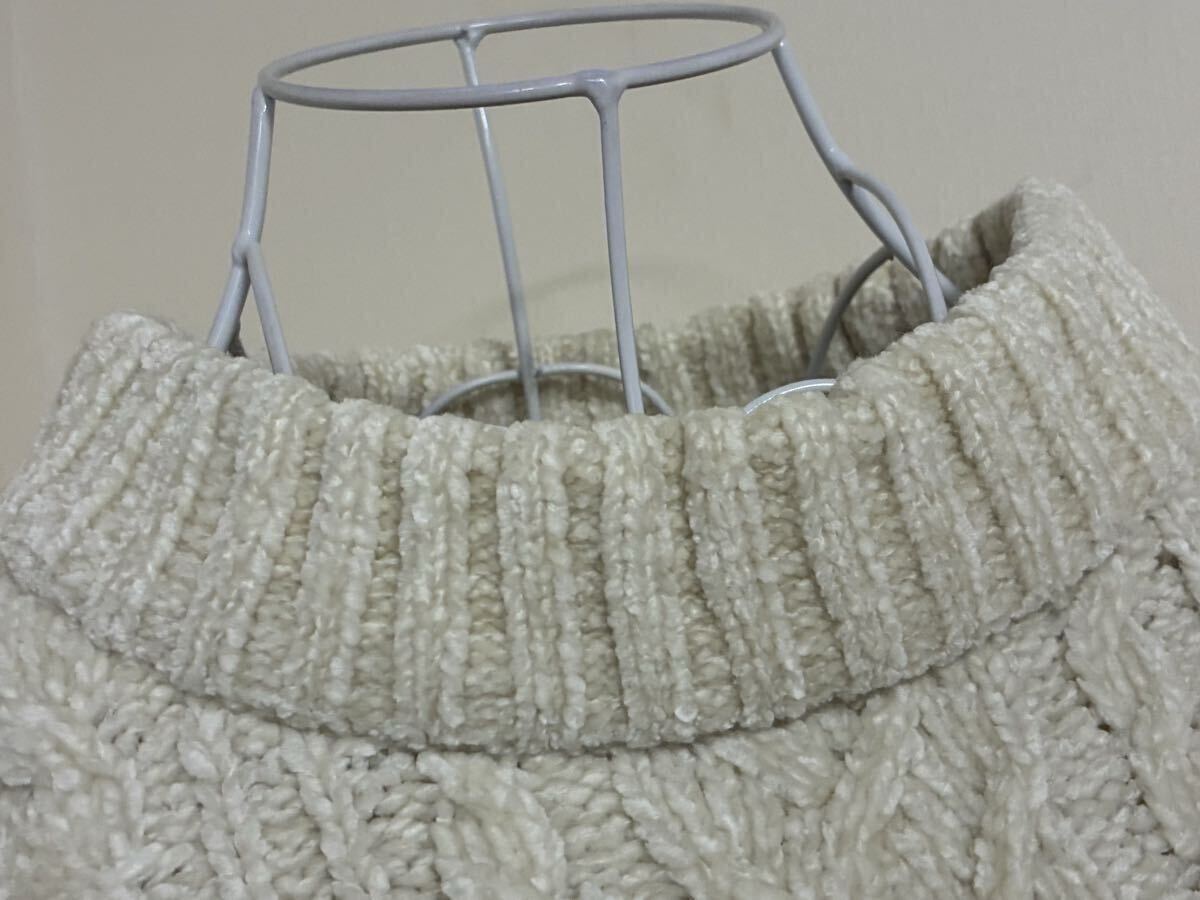 アクシーズファム☆ベロアモールニットプルオーバートップス、セーター☆used_画像3