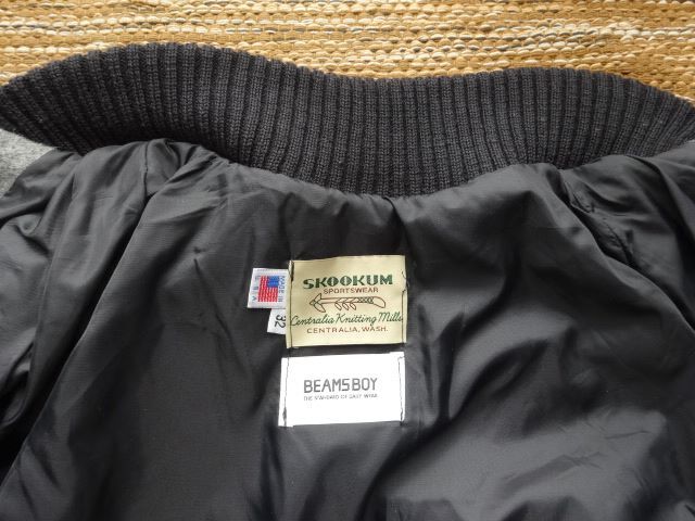 SKOOKUM BEAMSBOY 別注 ボタン スタジャン アワードジャケット 32 米国製_画像2