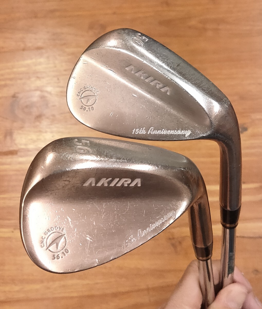 アキラ AKIRA 15th Anniversary 50°/10 56°/10 2本セット ダイナミックゴールド ツアーイシュー DGS200 ウエッジ AW SW CNC GROOVE_画像1