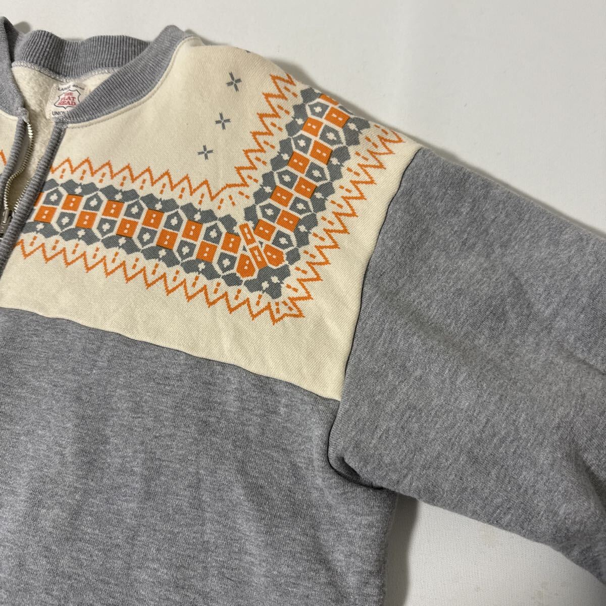  прекрасный товар FLAT HEAD снег рисунок половина Zip спортивная фуфайка L Flat Head 