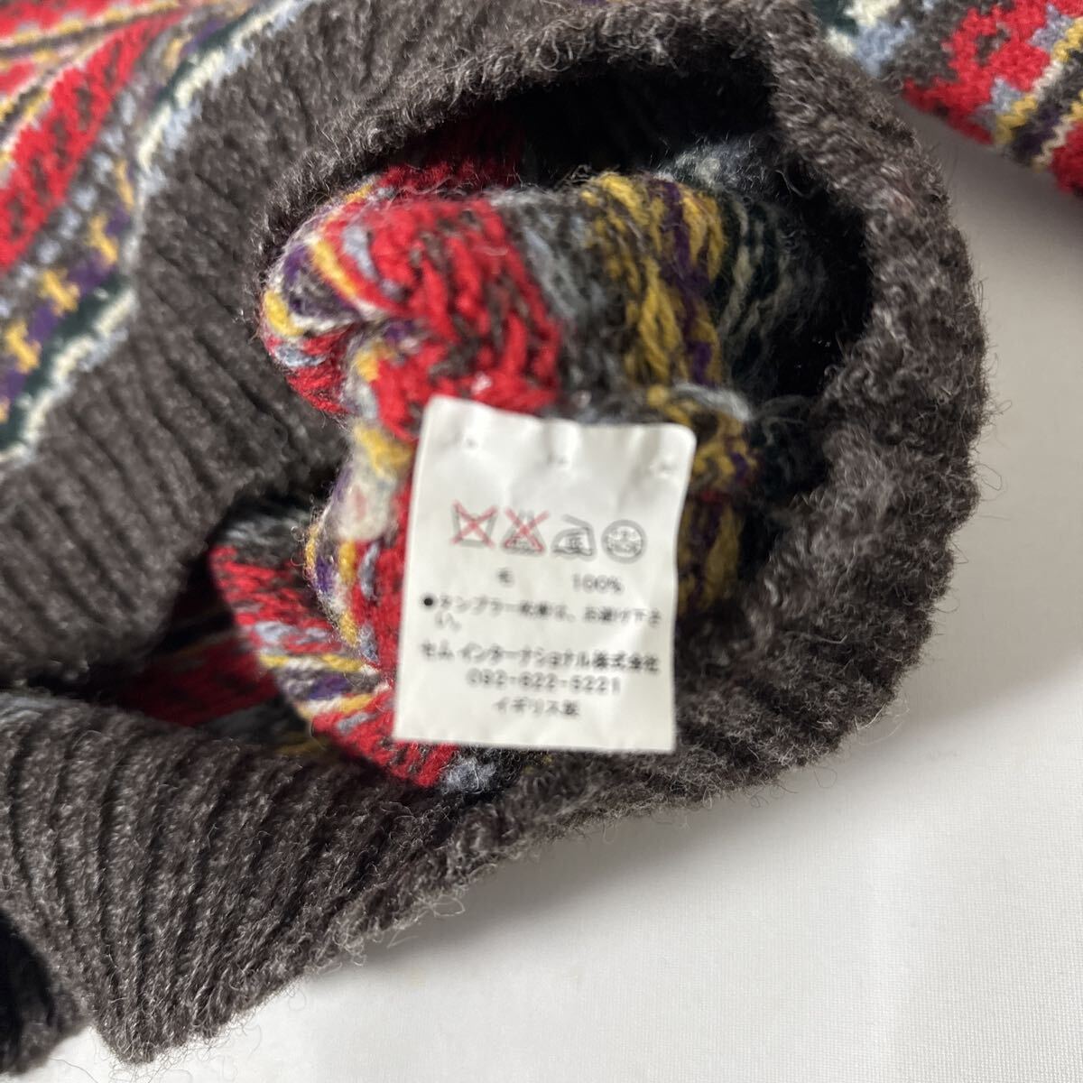美品 スコットランド 製 ジャミーソンズ フェアアイル 柄 ウール ニット セーター L JAMIESONS wool sweater 英国 イギリス_画像9