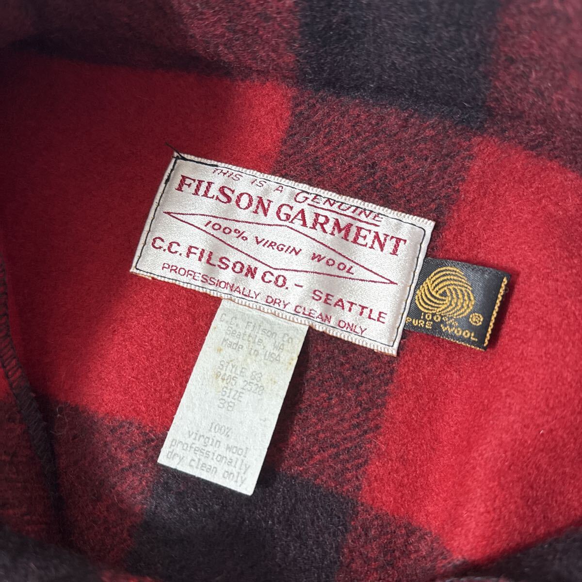 新品同様 アメリカ 製 FILSON ダブルマッキーノ ジャケット 38 フィルソン ウール クルーザー USA製 _画像5