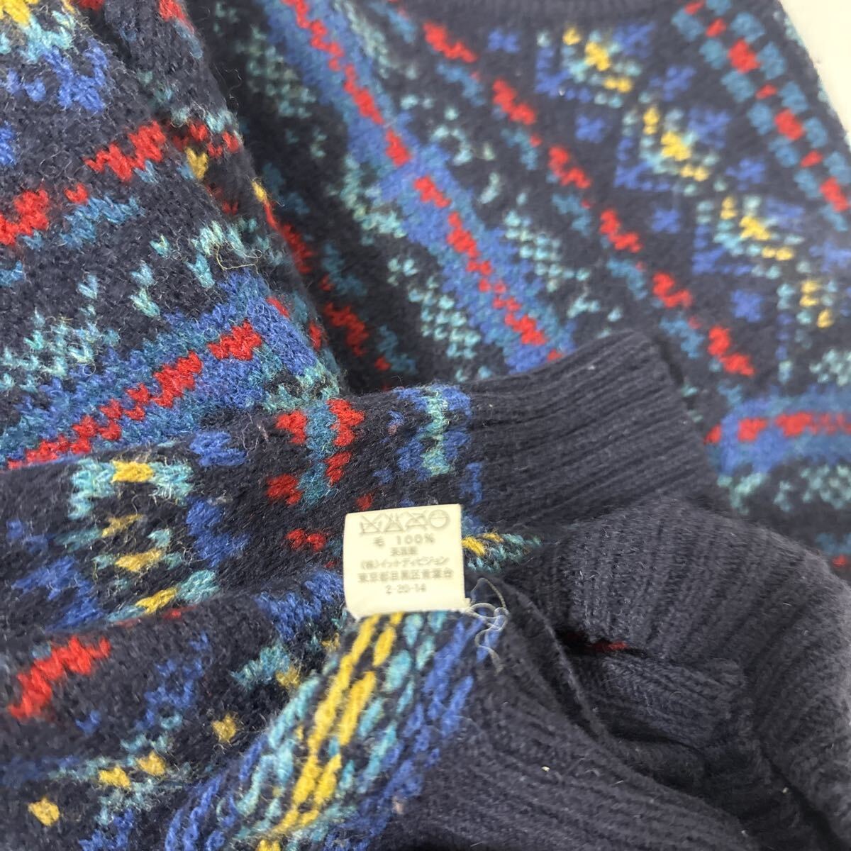 美品 スコットランド 製 インバーアラン フェアアイル ウール ニット セーター 38 INVERALLAN knit sweater wool イギリス 英国_画像9