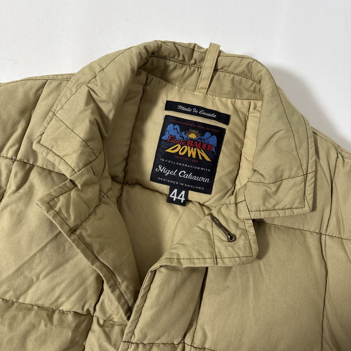美品 カナダ 製 ナイジェルケーボン エディーバウアー ダウン ジャケット 44 日の出タグ Eddie Bauer down Nigel Cabourn jacket_画像4