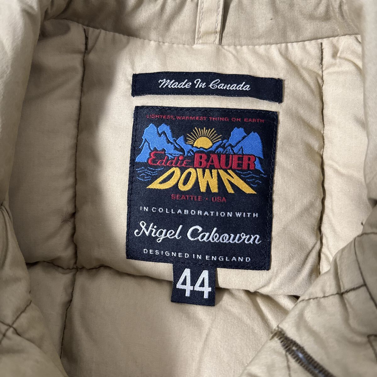 美品 カナダ 製 ナイジェルケーボン エディーバウアー ダウン ジャケット 44 日の出タグ Eddie Bauer down Nigel Cabourn jacket_画像5