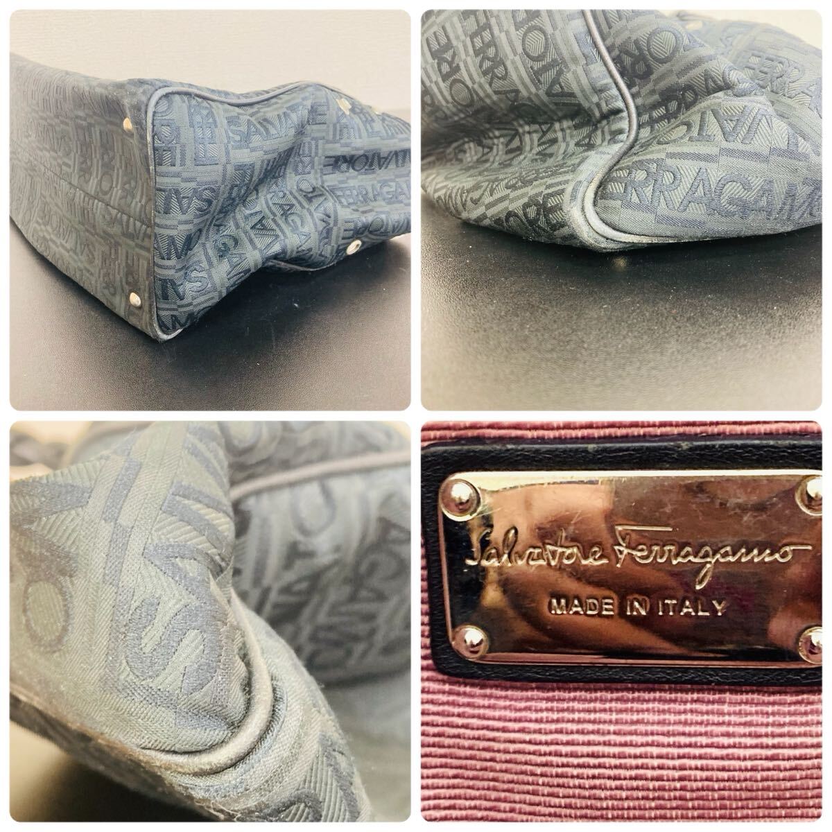 Salvatore Ferragamo サルヴァトーレ フェラガモ トートバッグ ツイスト 黒 _画像8