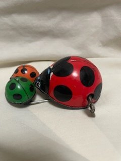 * YONE LADY BUG божьи коровки Showa Retro жестяная пластина сделано в Японии фигурка текущее состояние товар
