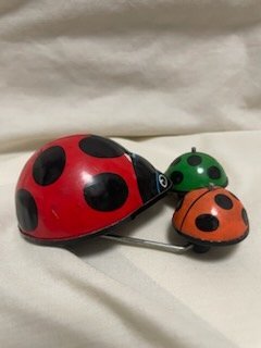 * YONE LADY BUG божьи коровки Showa Retro жестяная пластина сделано в Японии фигурка текущее состояние товар