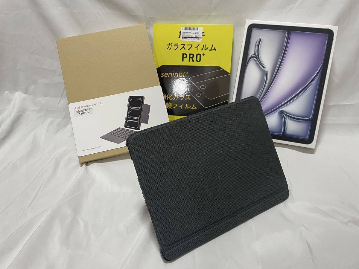 11 дюймовый iPad Air(M2)WiFi 128GB Space серый аккумулятор 100% модель покрытие кейс защита тонировка стёкол пленкой имеется 