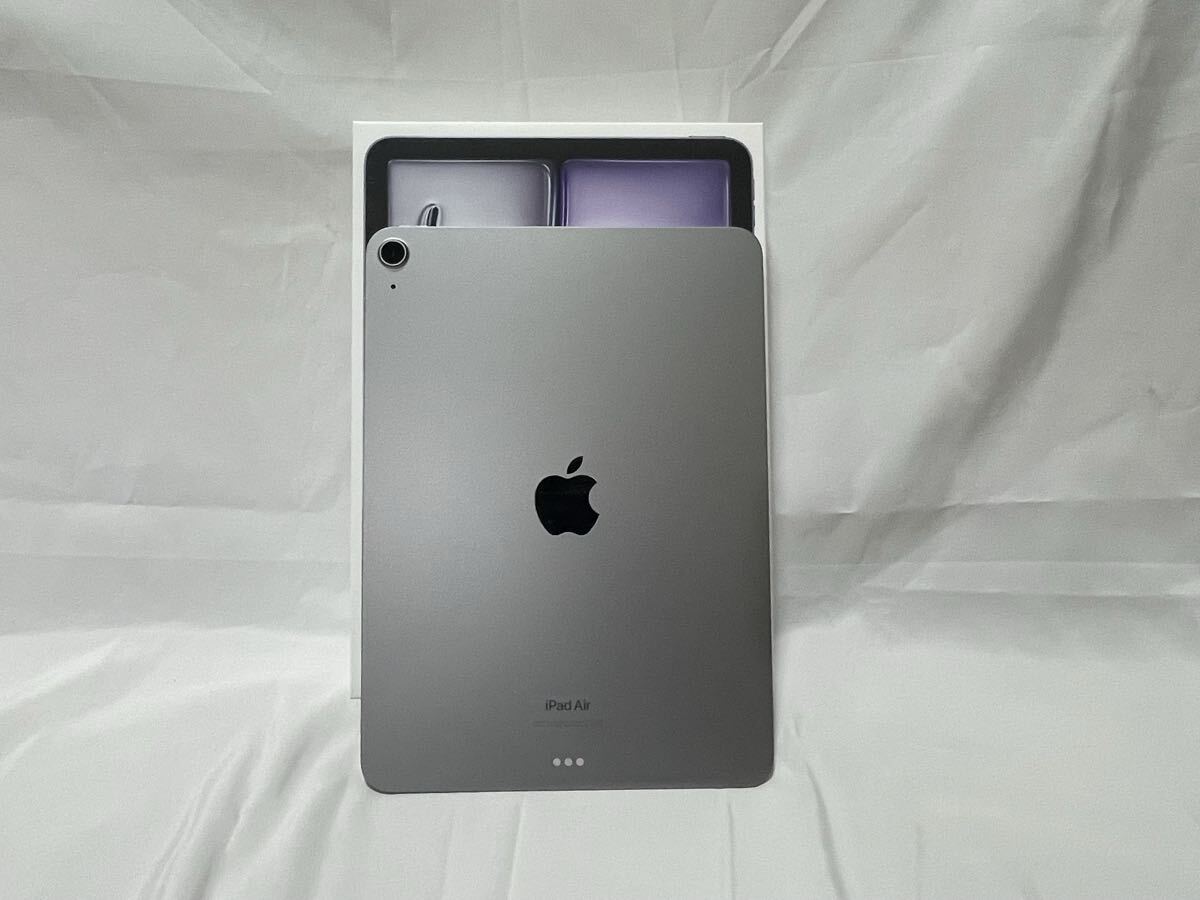 11 дюймовый iPad Air(M2)WiFi 128GB Space серый аккумулятор 100% модель покрытие кейс защита тонировка стёкол пленкой имеется 