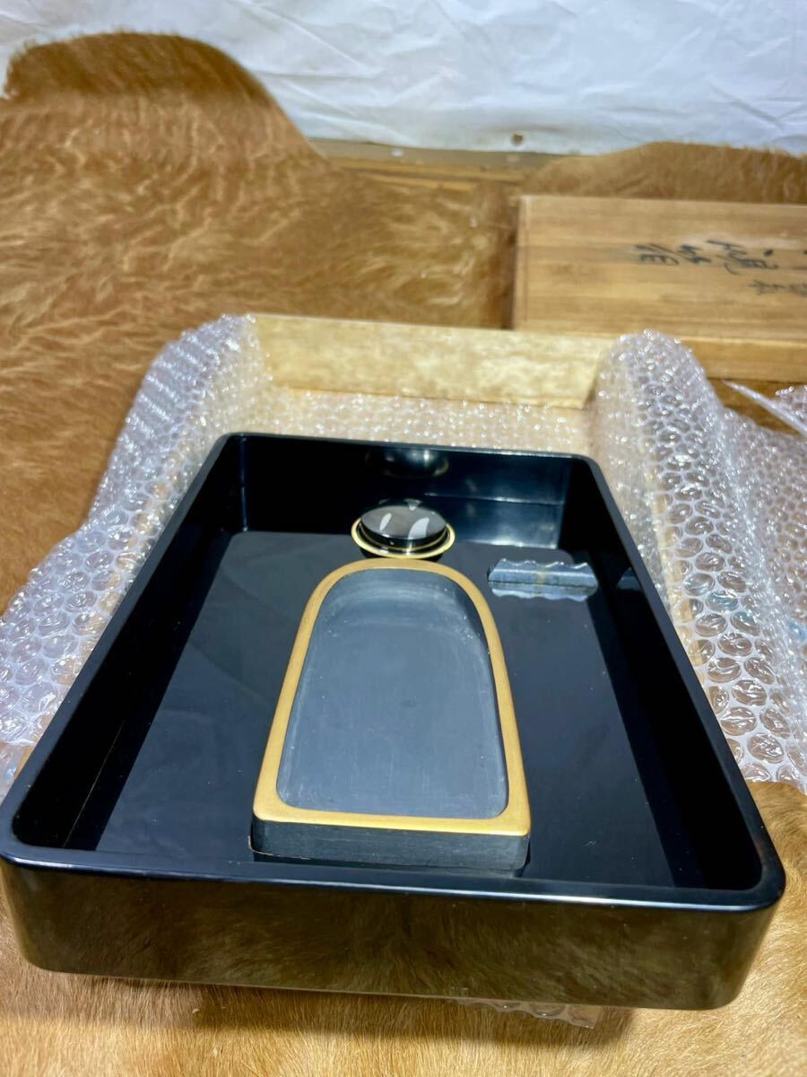 アンティーク天平柄鳳凰文様・螺鈿細工硯箱・硯・書道☆ヴィンテージ硯箱_画像4