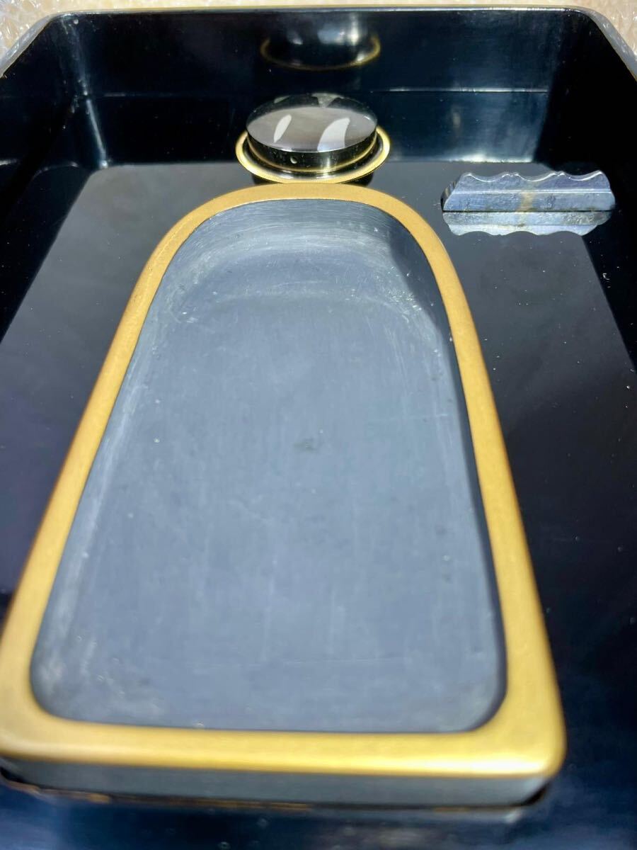 アンティーク天平柄鳳凰文様・螺鈿細工硯箱・硯・書道☆ヴィンテージ硯箱_画像6