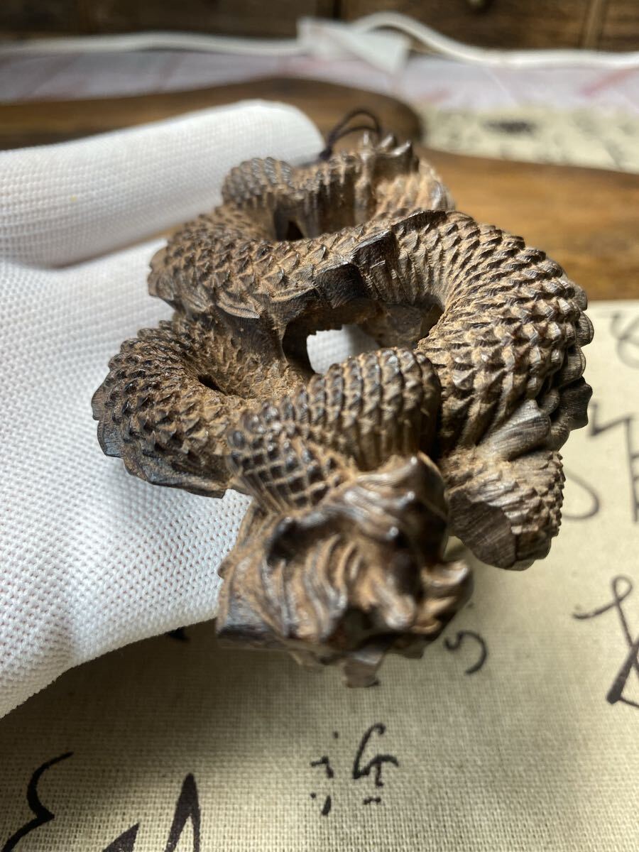 бесплатная доставка буддизм изобразительное искусство дракон высококлассный дерево маленький . дерево гравюра один меч гравюра настоящий деликатный скульптура ( дракон / дракон /.) украшение украшение изделие прикладного искусства высота примерно 10 Вьетнам производство .. прекрасный товар netsuke